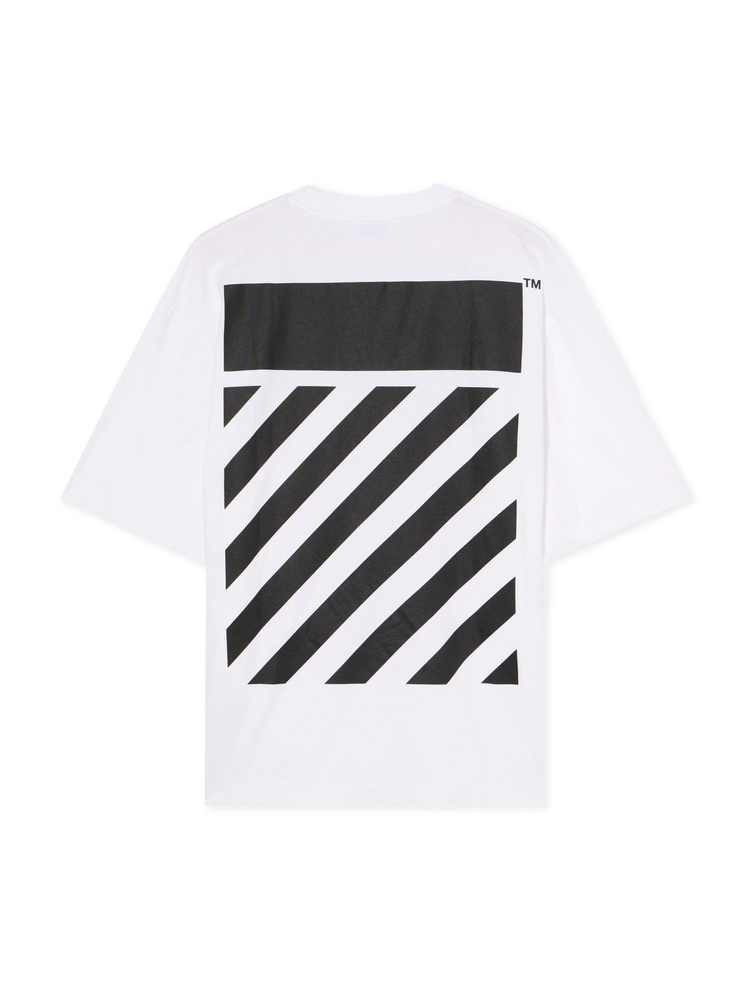 Off-white Flannel Diagonal Skate Short Sleeve Logo Tee In White