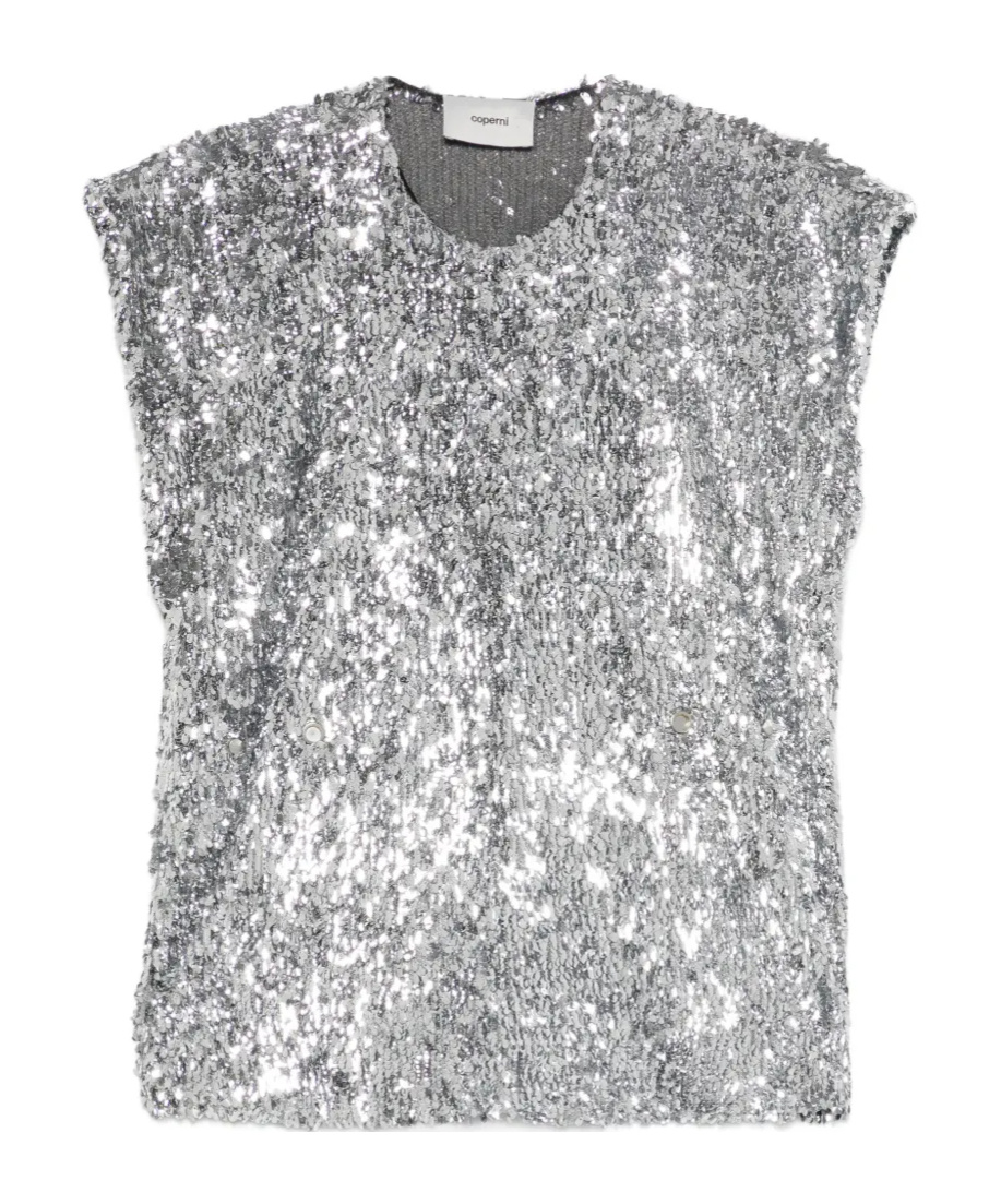 Coperni Sequined Top In Silver