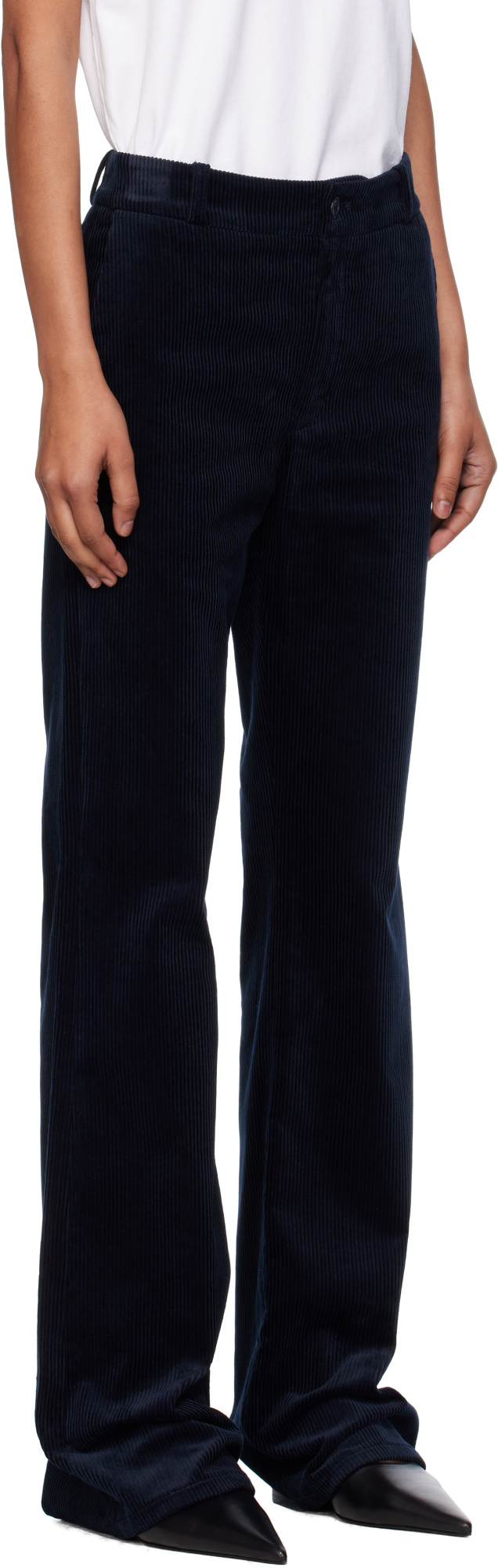 Apc A.p.c. Straight Leg Corduroy Pants In Black