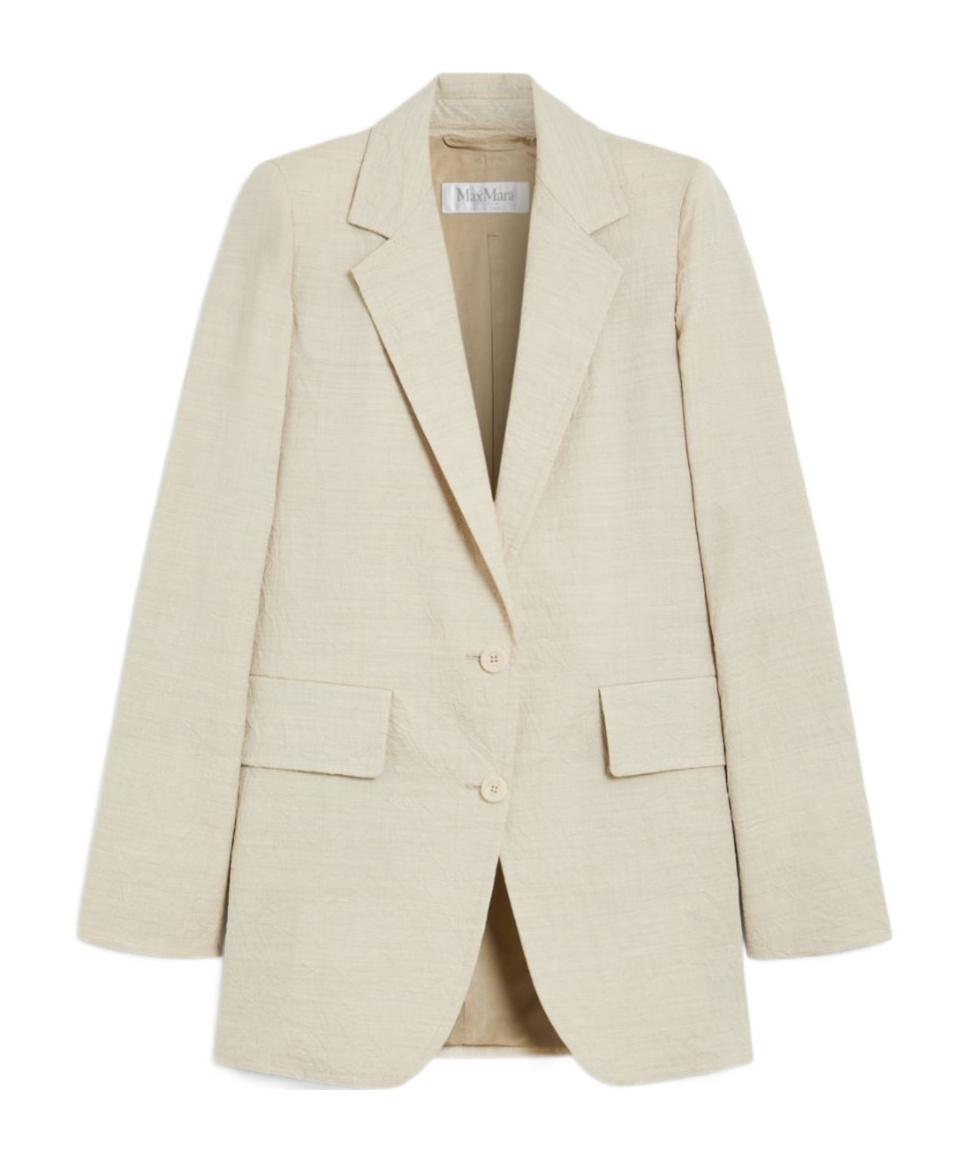 Max Mara Long-sleeved Suit Coat In Nude