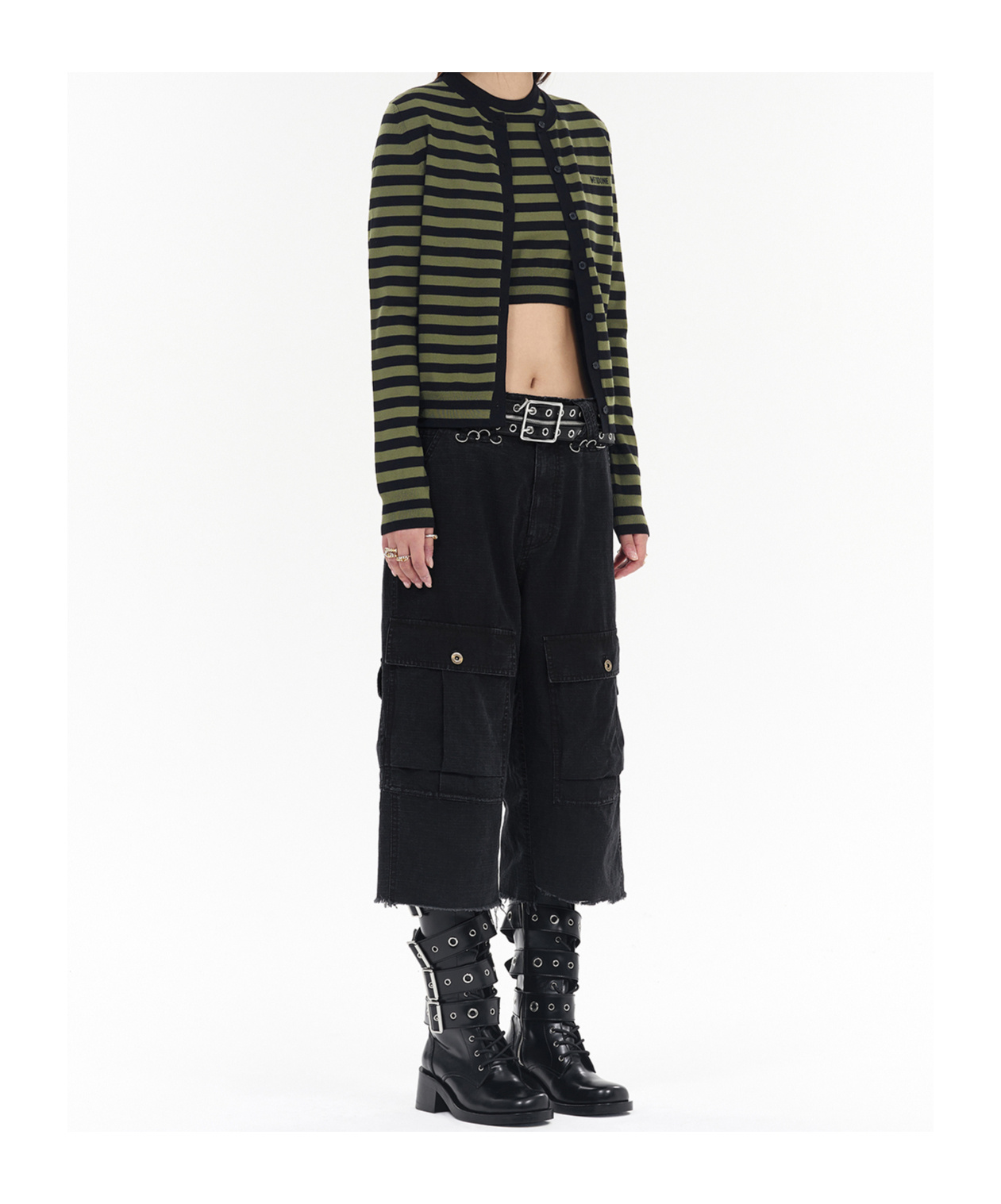We11 Done Striped Sweater In Black