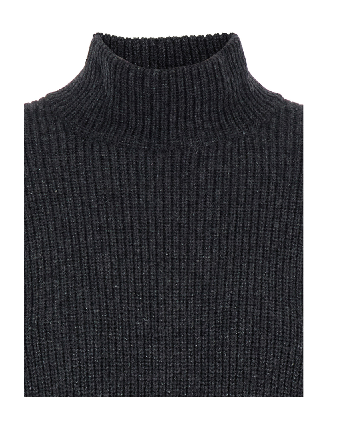 Brunello Cucinelli Oversized Grey Ribbed Sweater In Cashmere, Wool And Lurex Woman In Black