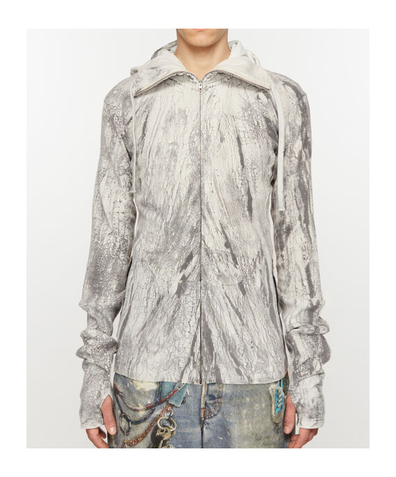 ACNE STUDIOS GARMENT-DYED ZIP-UP HOODIE