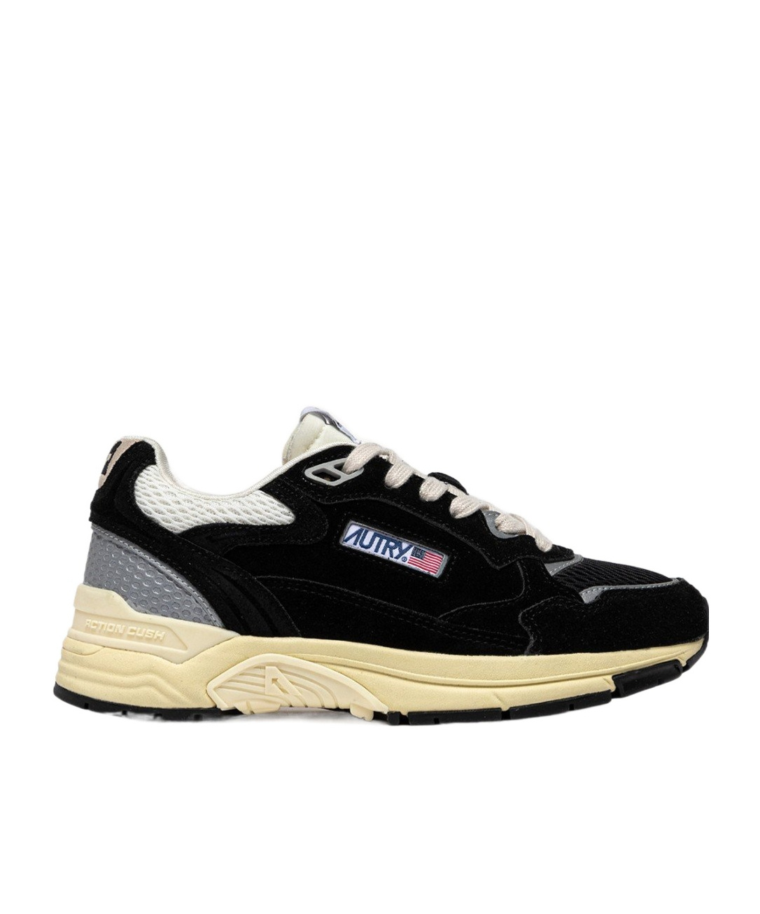 Autry Hyperway Black Low Top Sneakers With Logo Patch On Tongue And Side In Suede And Mesh Woman In Black
