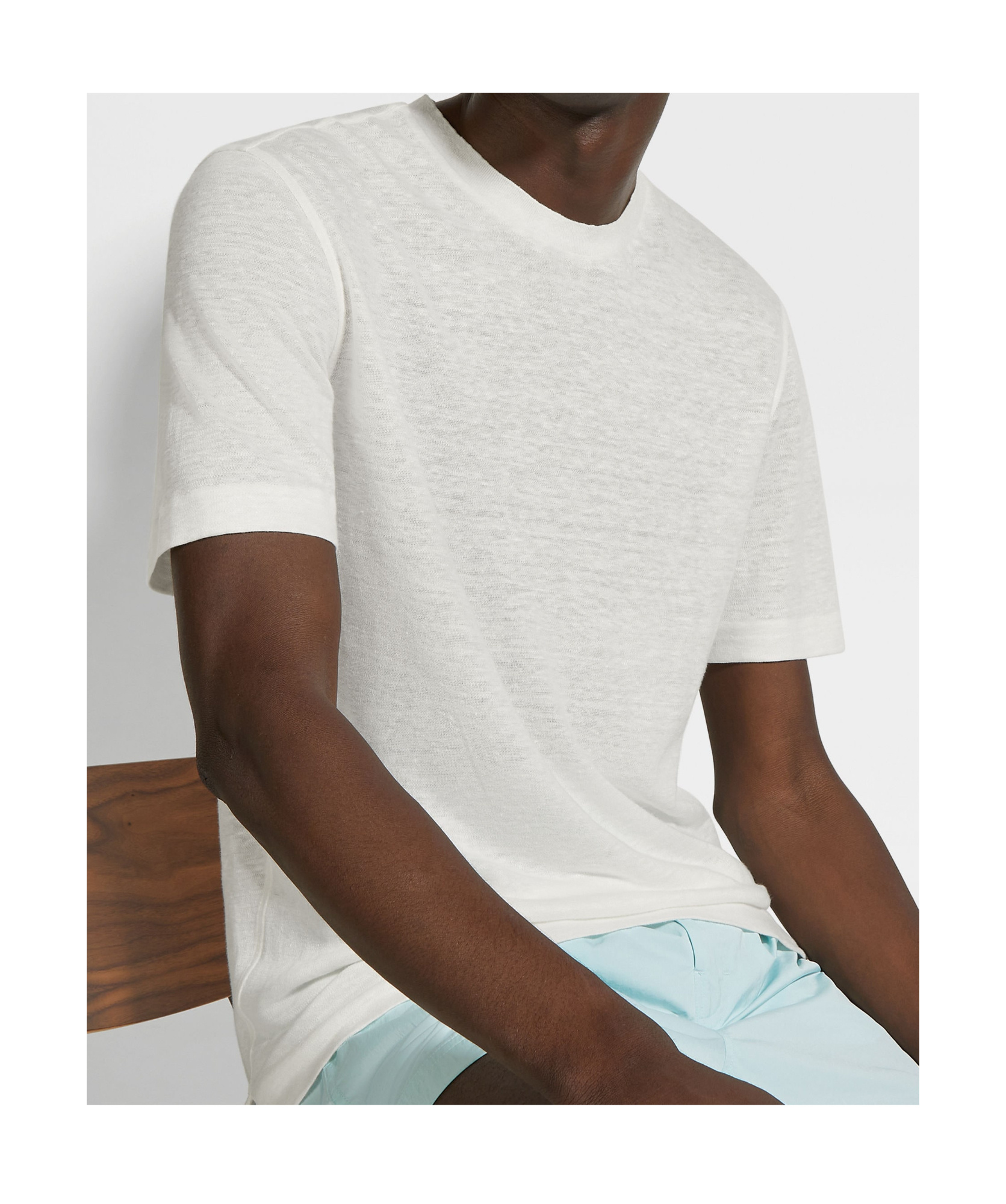 Zegna Short Sleeve Linen T-shirt In Neutral