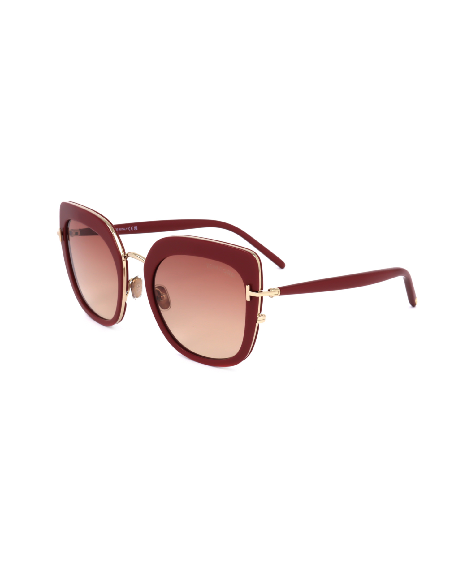 Tom Ford Oversized Tinted Sunglasses In Burgundy