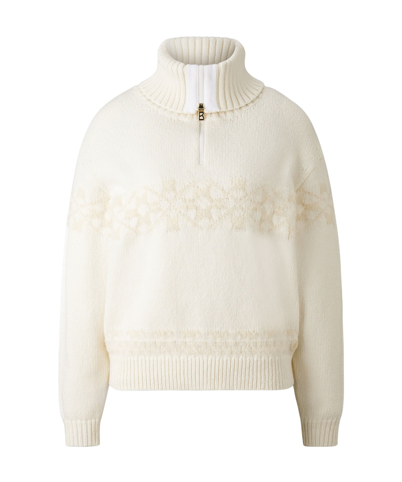 Bogner Elana Half Zip Knit Sweater In White