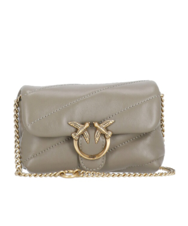 Pinko Chain Shoulder Bag In Gray