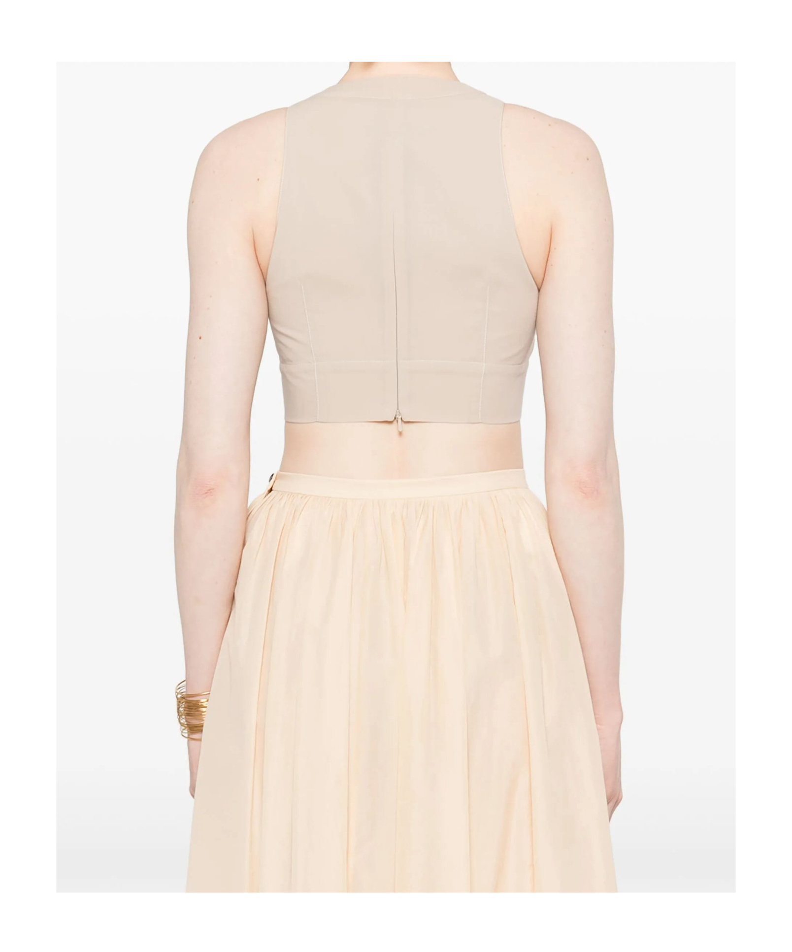 Philosophy Di Lorenzo Serafini Button Cropped Vest In Neutral