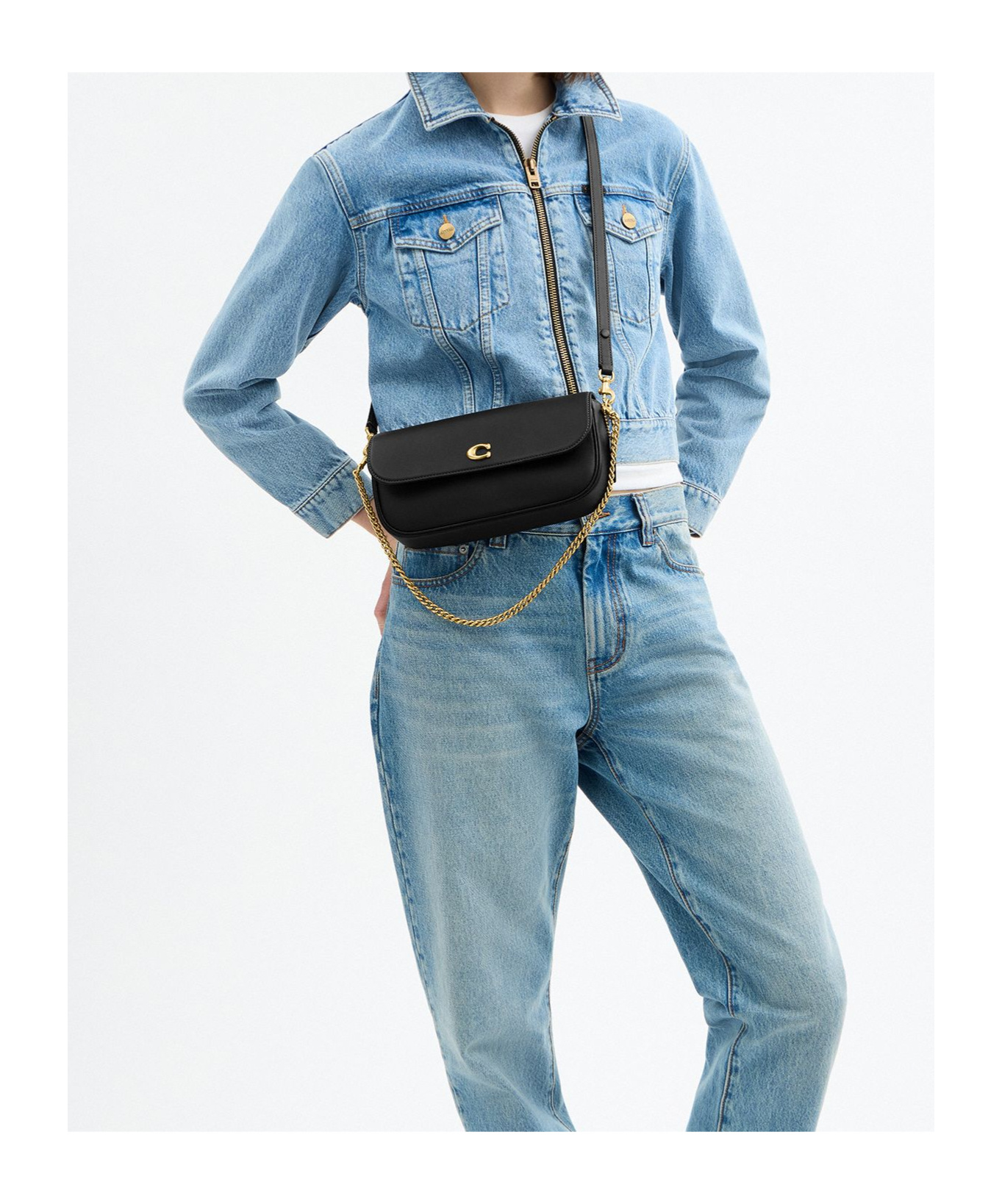 Coach Brook Flap Chain Bag In Black