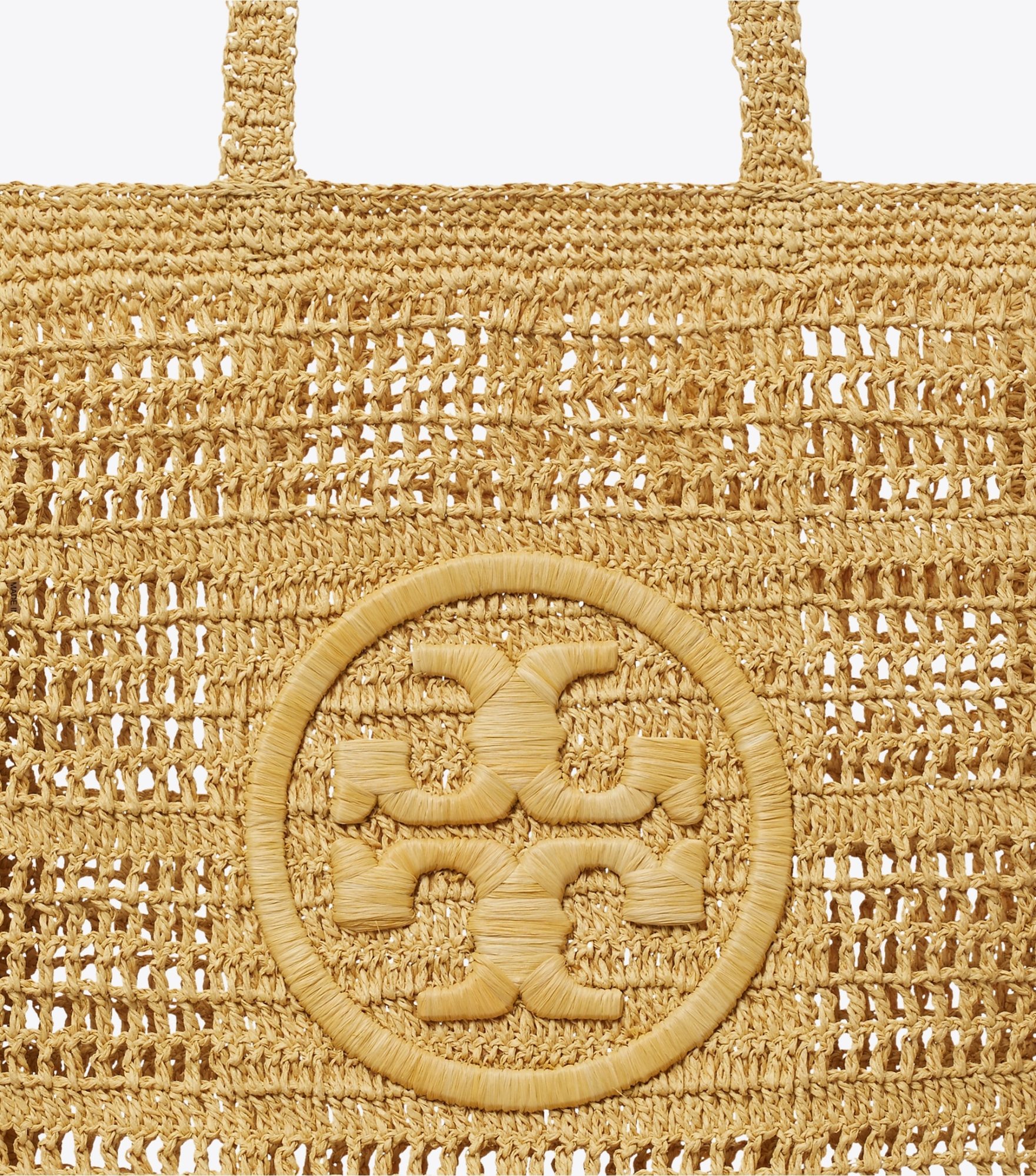Tory Burch Ella Logo-embroidered Crochet Tote Bag In Brown