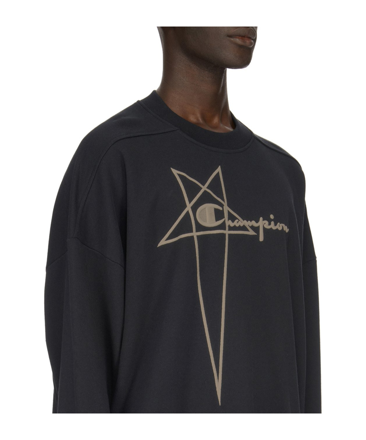 Rick Owens Logo-embroidered Sweatshirt In Black