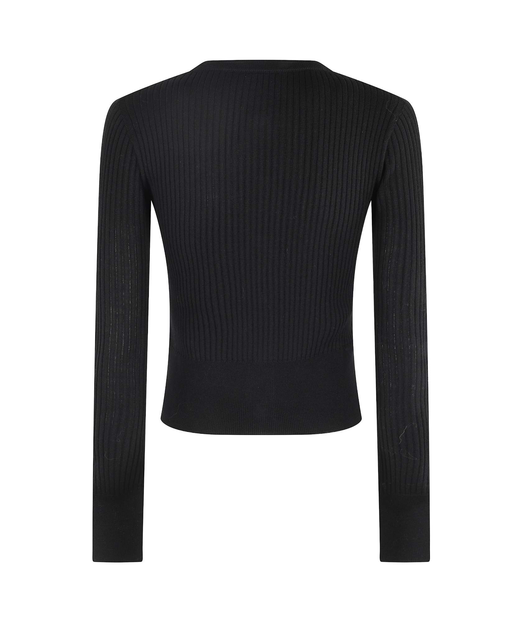 Roberto Collina Ribbed Knit Merino Wool Cardigan With Central Button Closure In Black