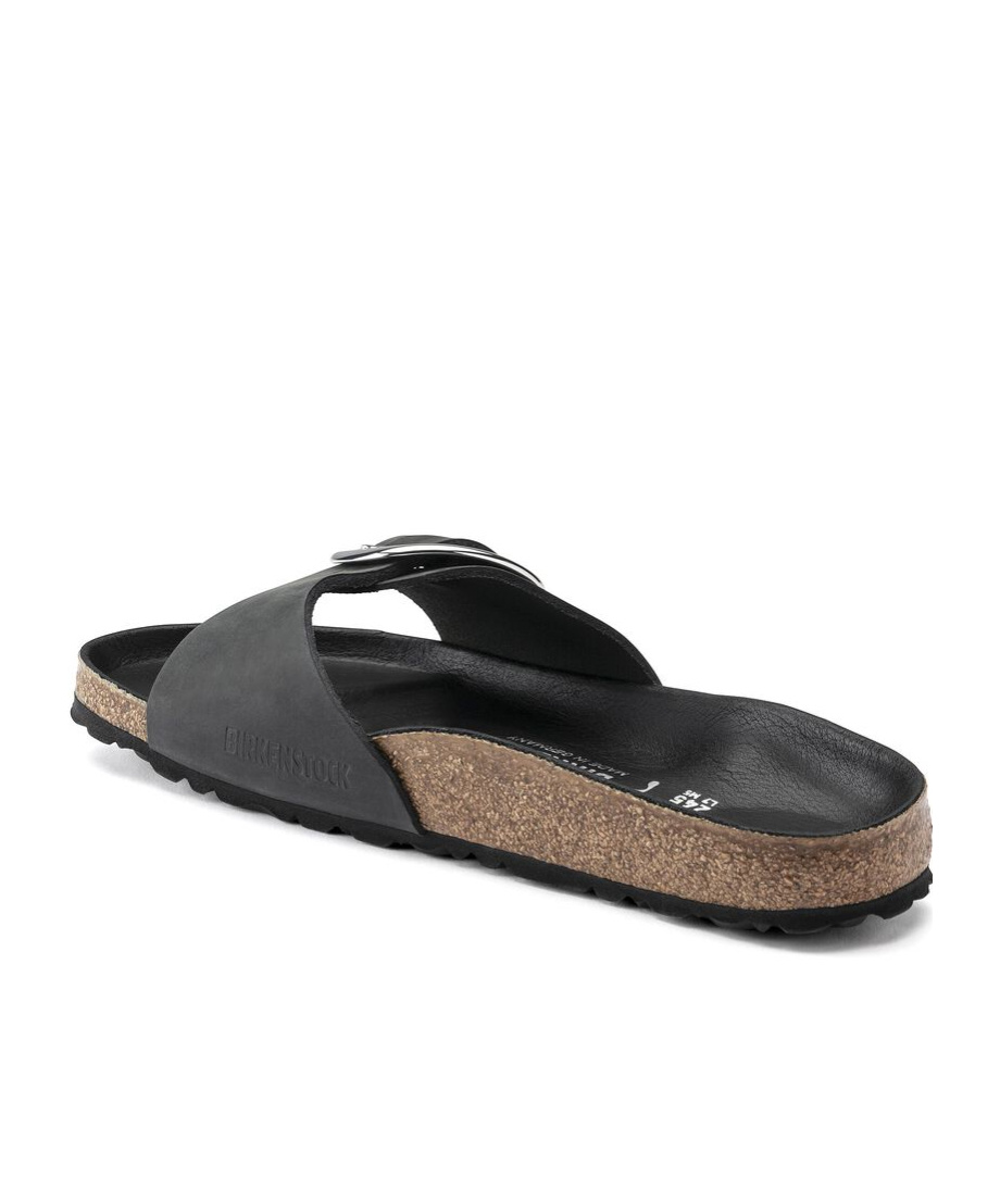 Birkenstock Madrid Oiled Open Toe Sandals In Black