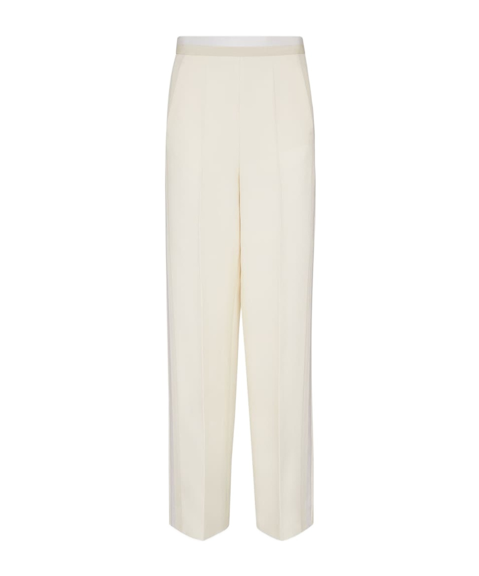 Fendi Creased Casual Pants In White