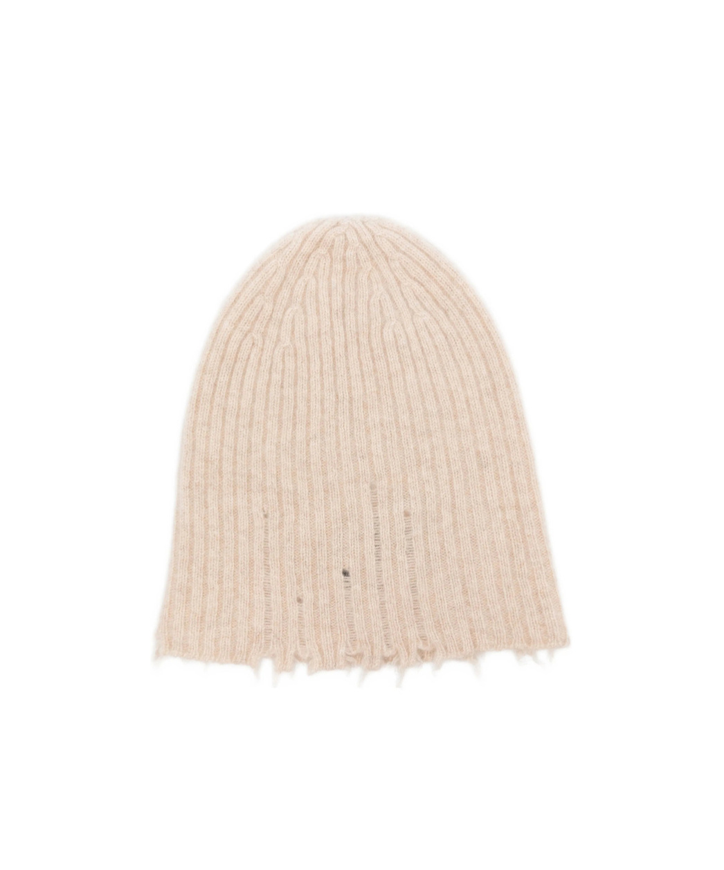 Uma Wang Ribbed Frayed Beanie Hat In Neutral