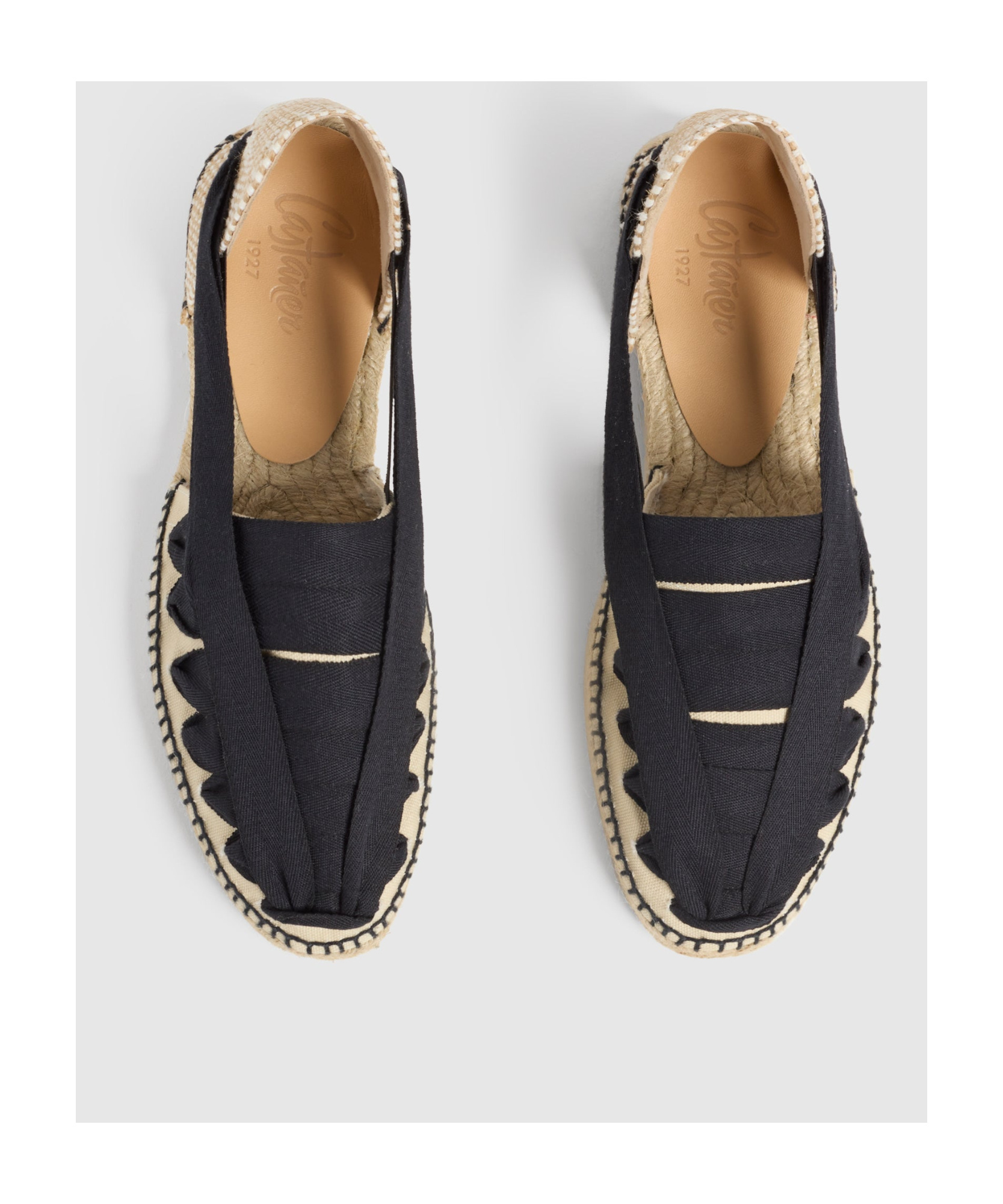 Castaã±er Norman Ribbon-woven Canvas Espadrilles In Nude