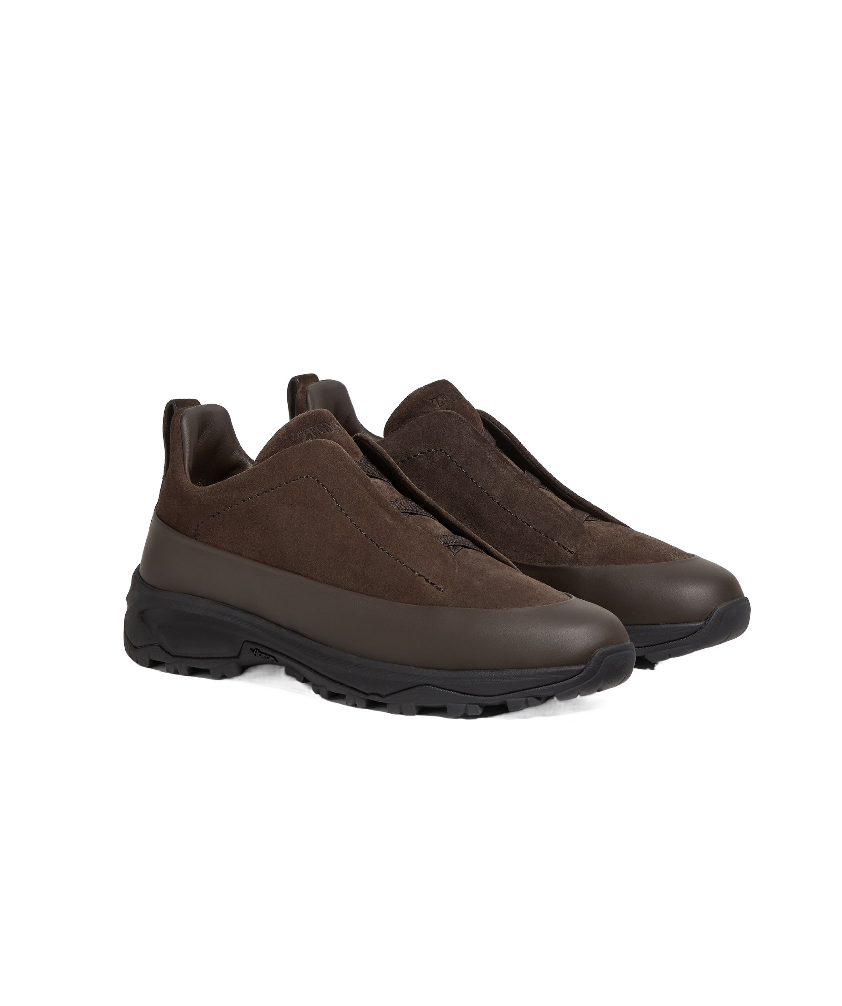 Zegna Triple Stitch Monte Low-top Sneakers In Brown