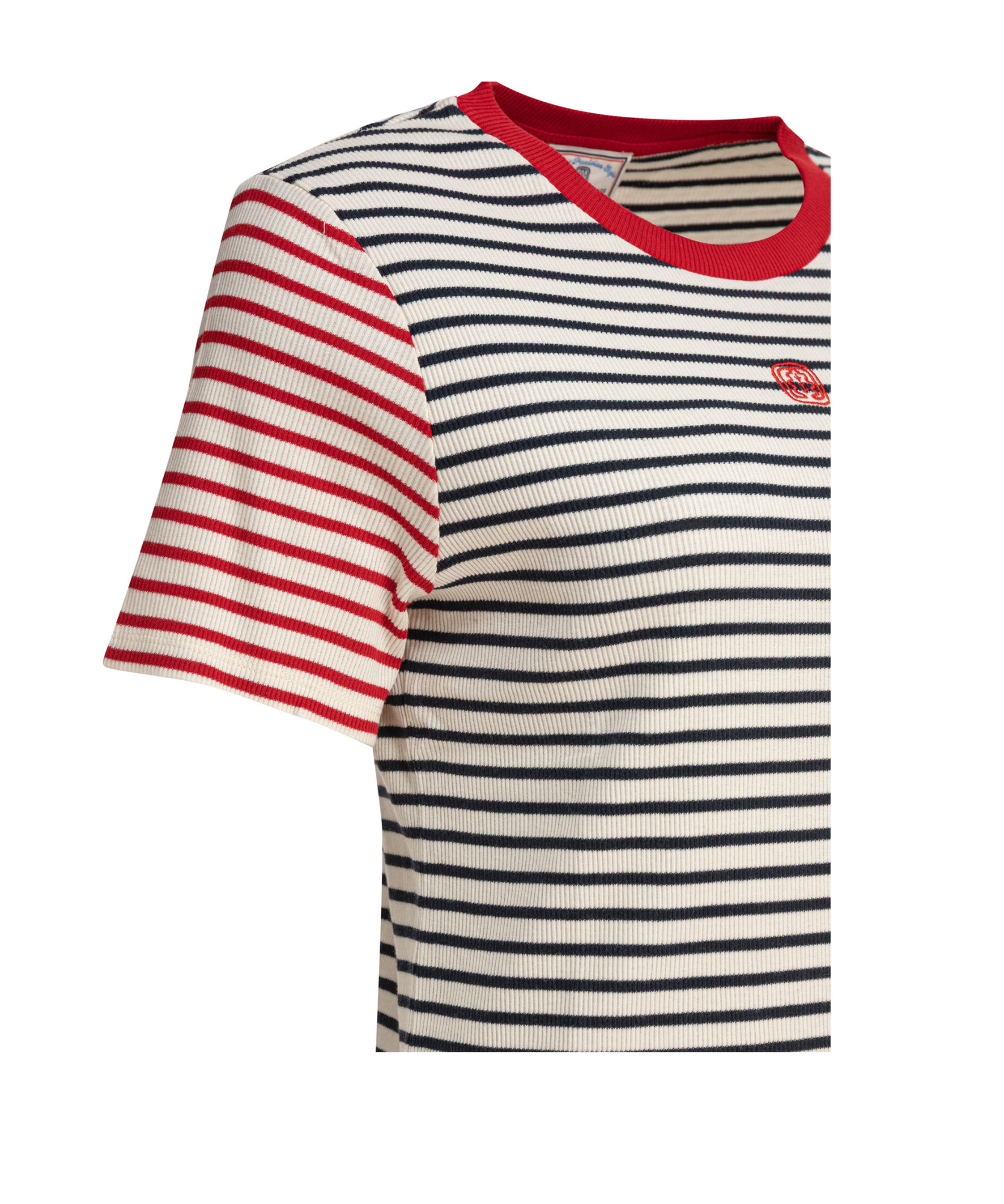 Ines De La Fressange Striped Ribbed Top In Black