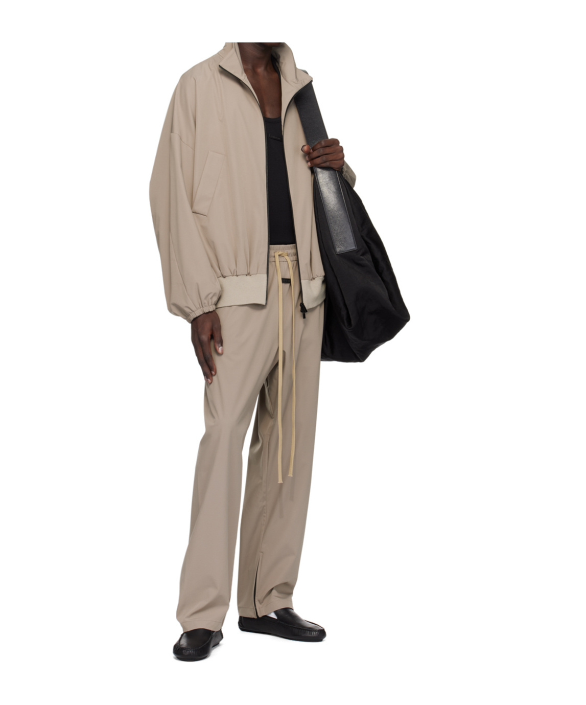 Fear Of God High Necked Vented Track Jacket With In Brown