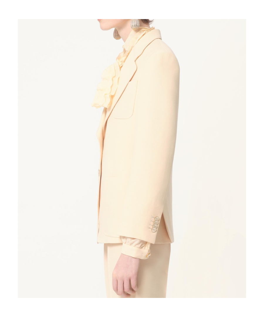 Valentino Single-breasted Long-sleeved Blazer In Nude