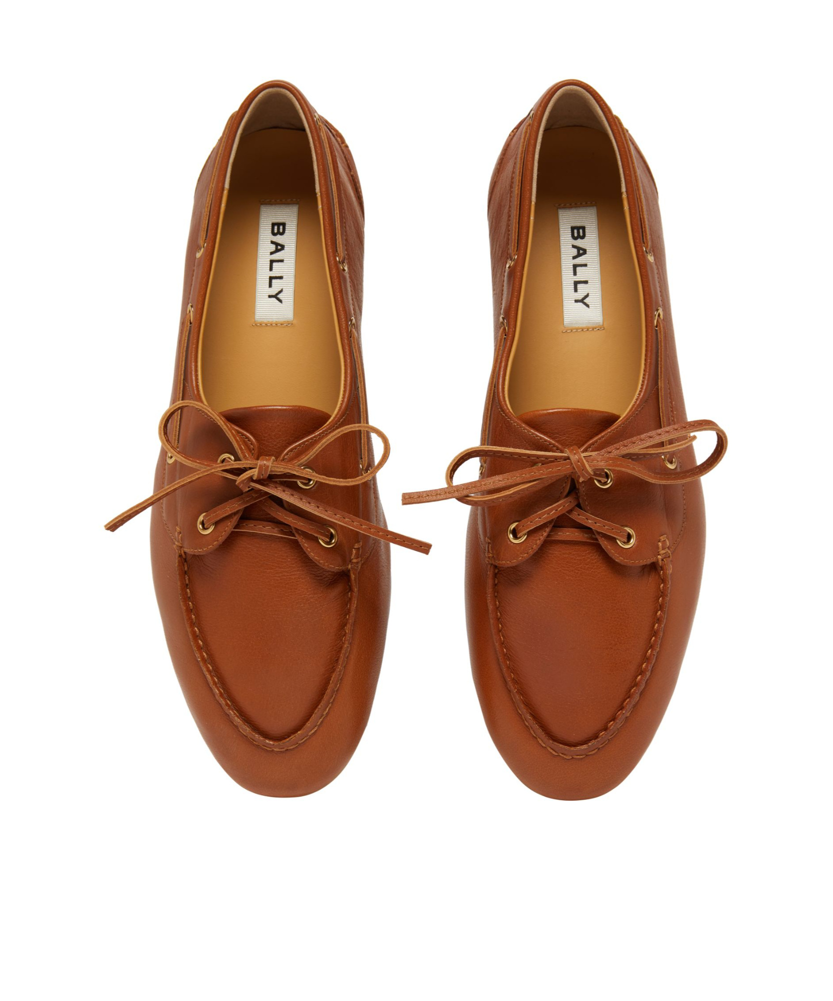 Bally Round Toe Flat Shoes In Brown