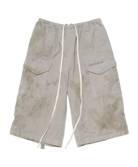 Acne Studios Elastic Belt Work Shorts In Gray
