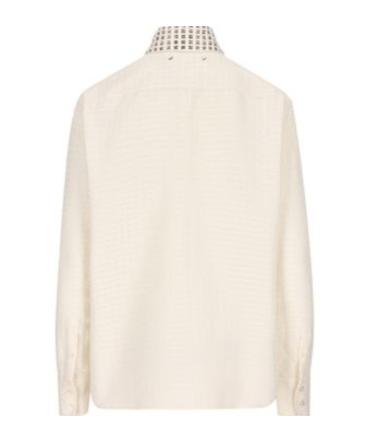 Golden Goose Embellished Collar Long Sleeves Textured Fabric In White