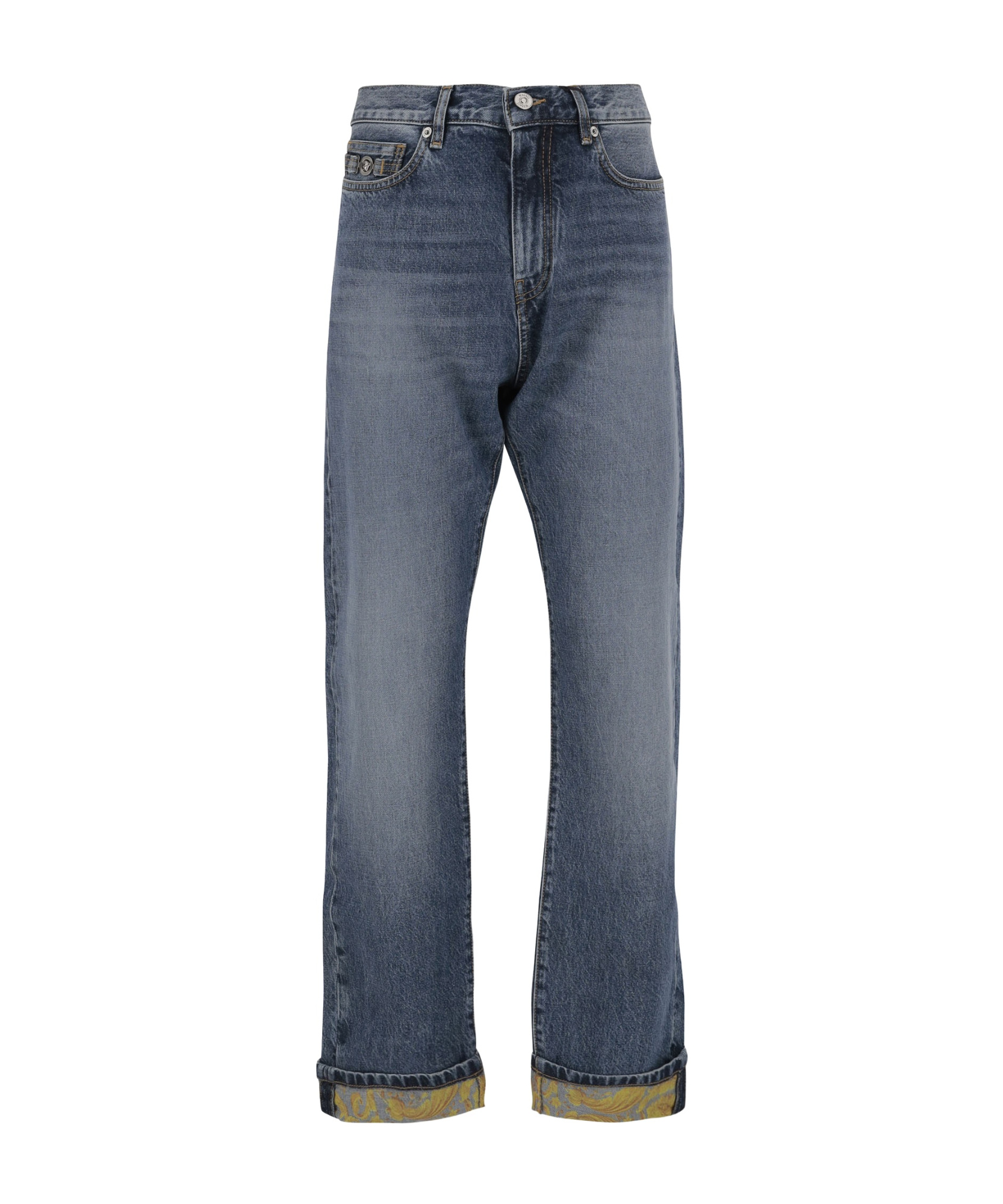 Versace Belt-loop Jeans In Blue