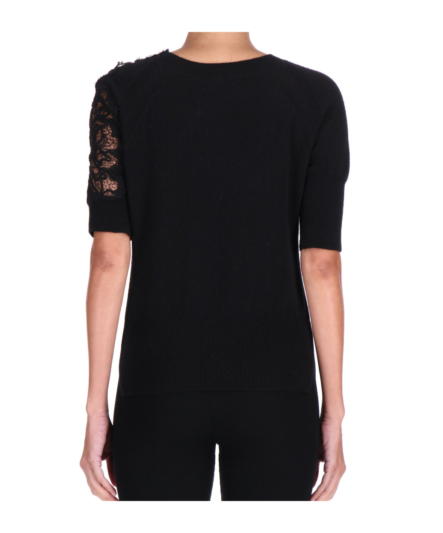 Ermanno Scervino Round Neck Sweater In Black