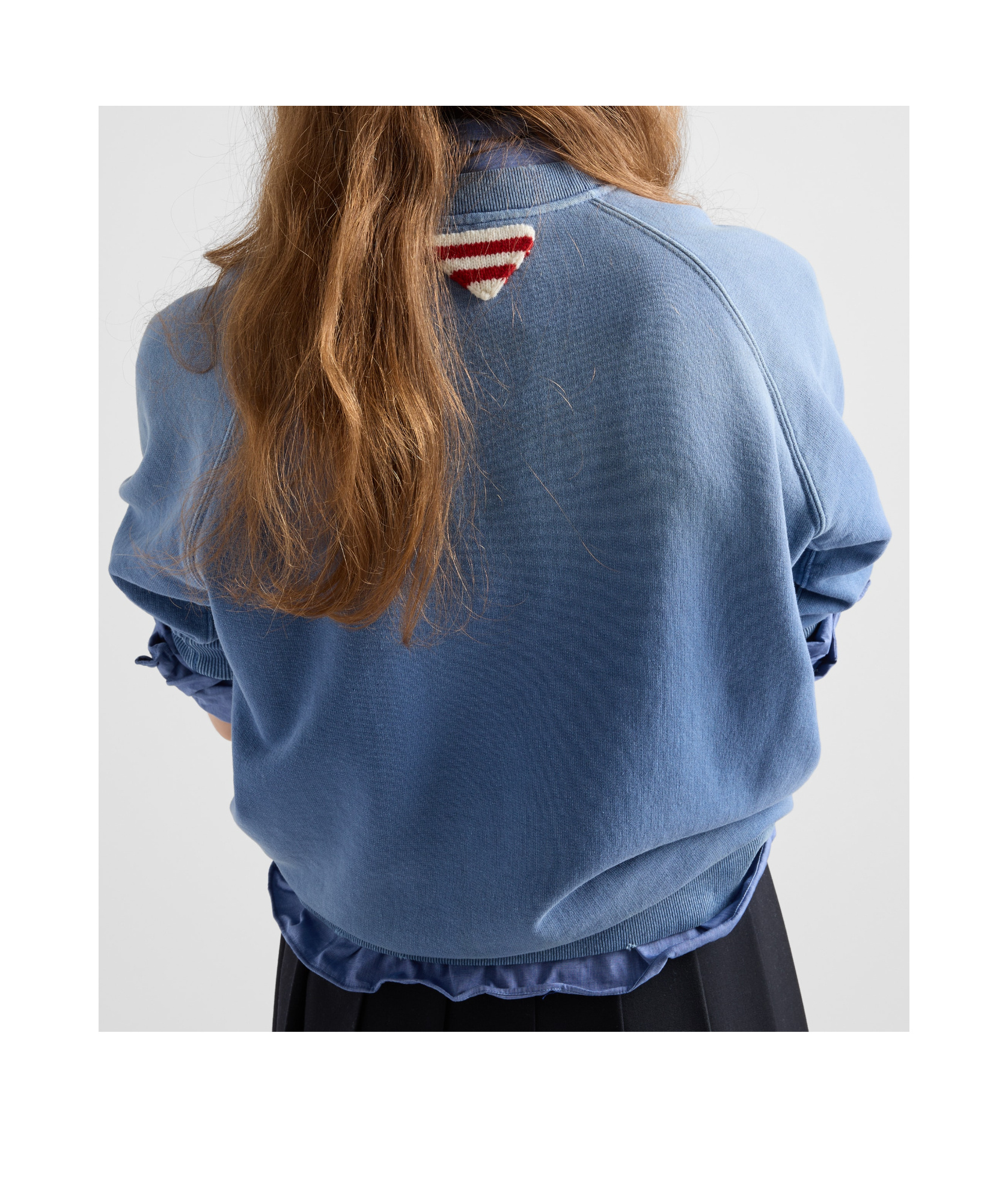 Prada Round-neck Sweater In Blue