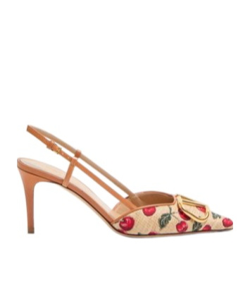 Valentino Garavani Embroidered Raffia Vlogo Signature Pumps In Nude