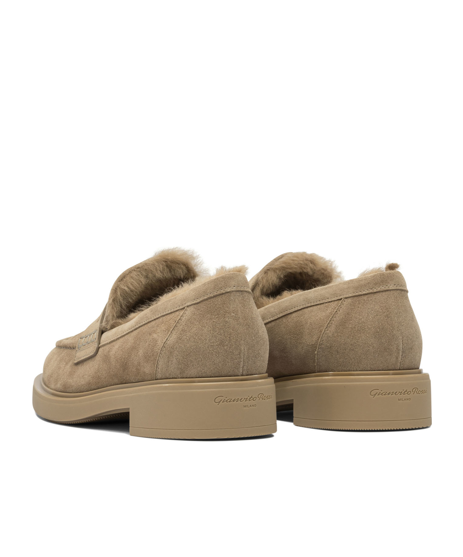 Gianvito Rossi Slip-on Loafers Suede Upper In Brown
