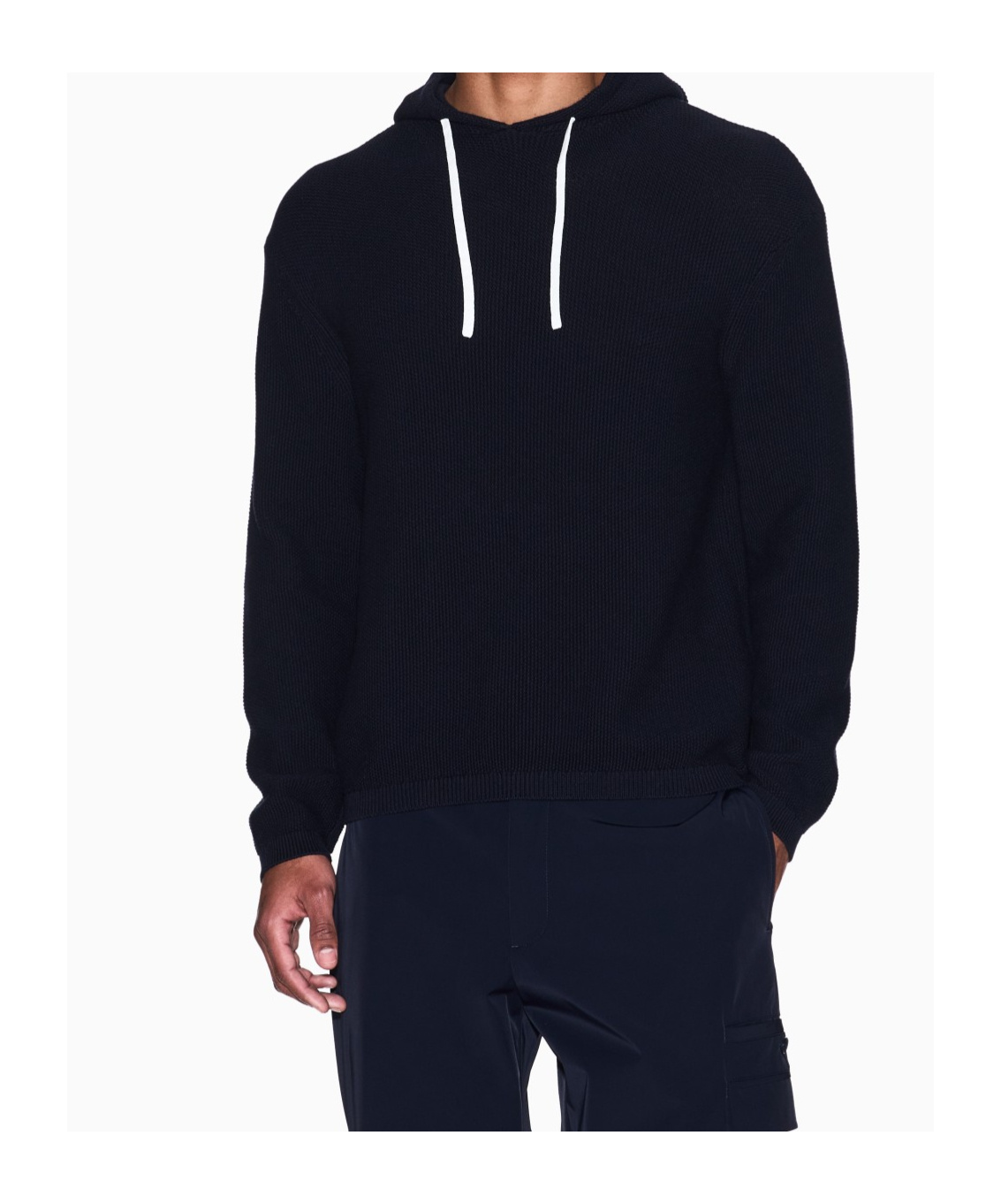 Armani Exchange Long Sleeve Hooded Sweatshirt In Black