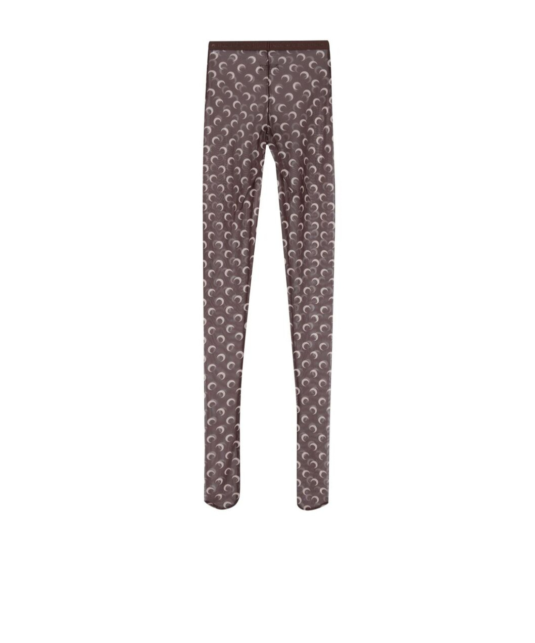Marine Serre Brown Moon Print Mesh Tights In Gray