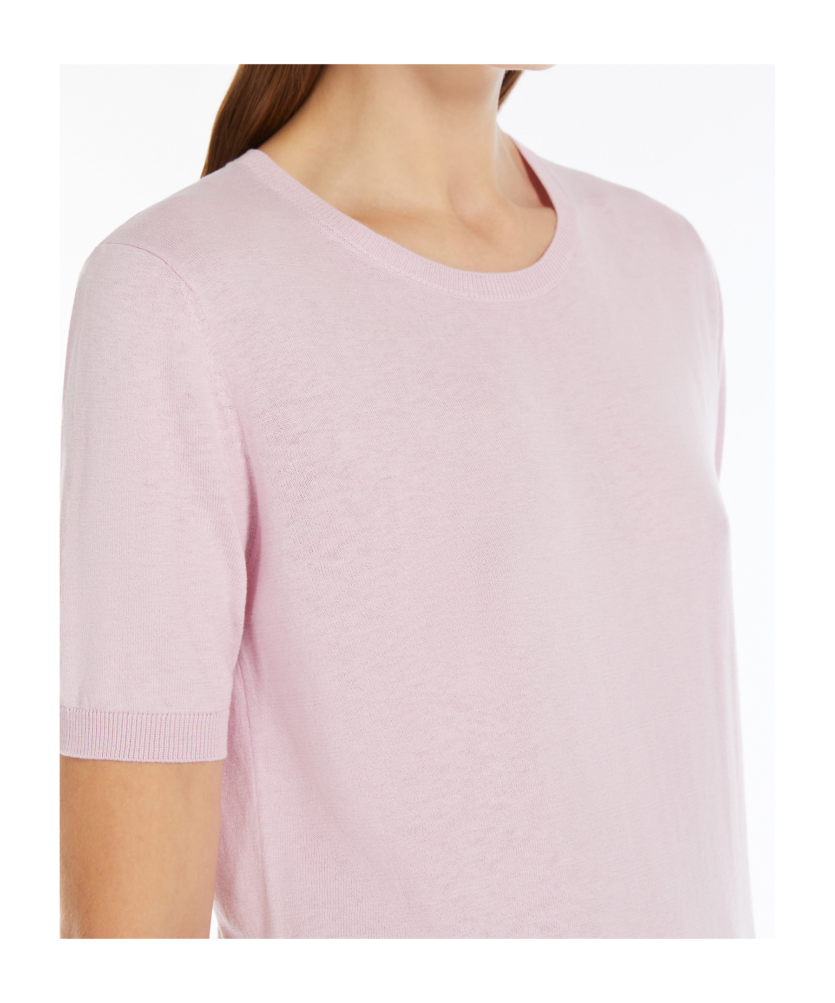 Weekend Max Mara Short-sleeved Knitted T-shirt In Pink