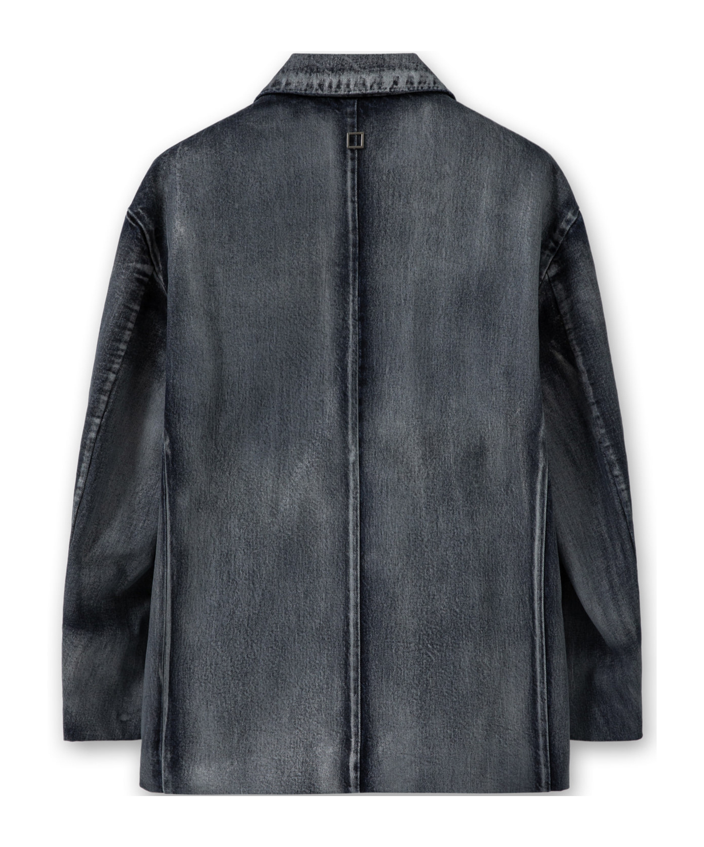 Wooyoungmi Single-breasted Denim Coat In Black