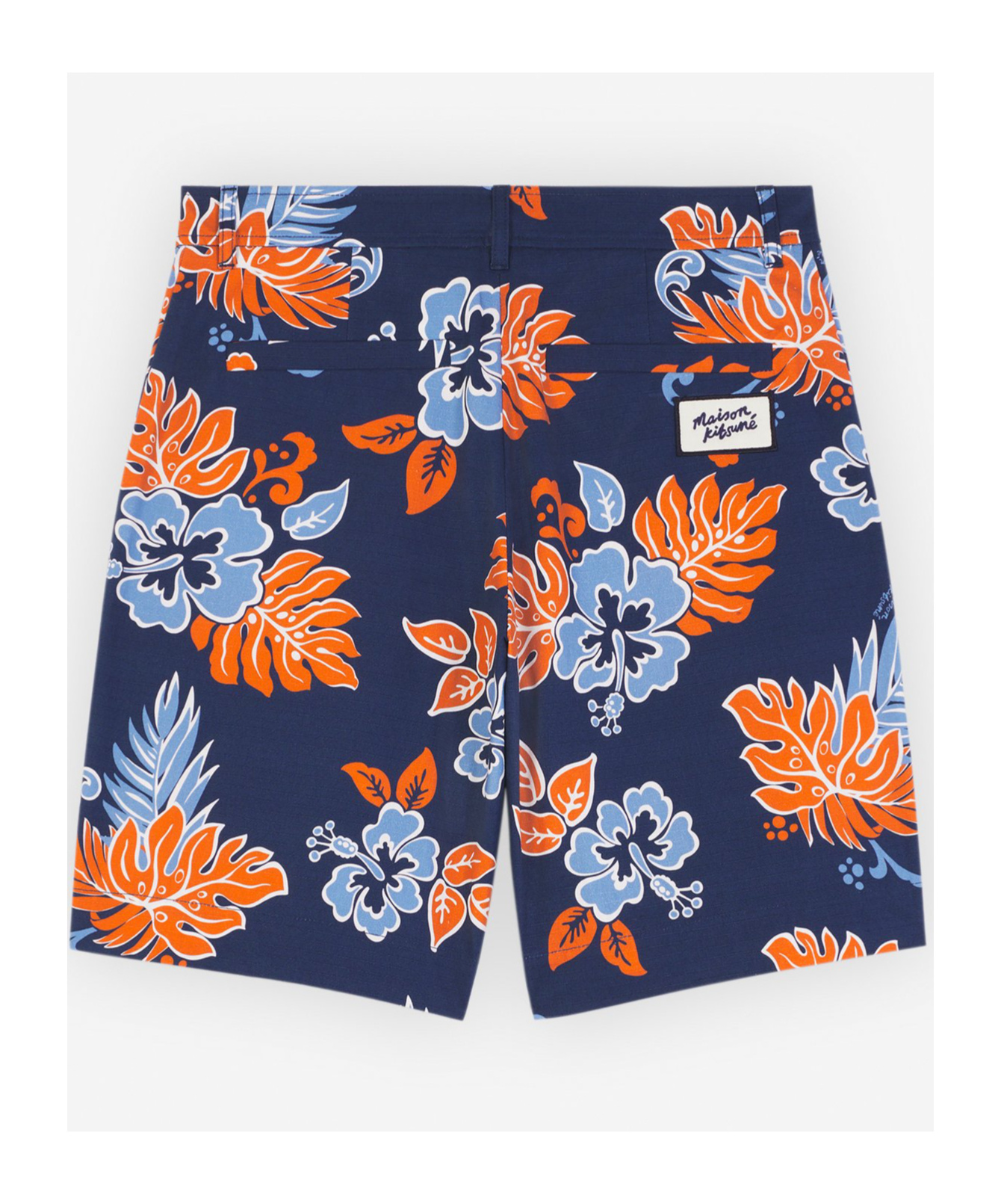 Shop Maison Kitsuné Floral Printed Board Shorts In Blue