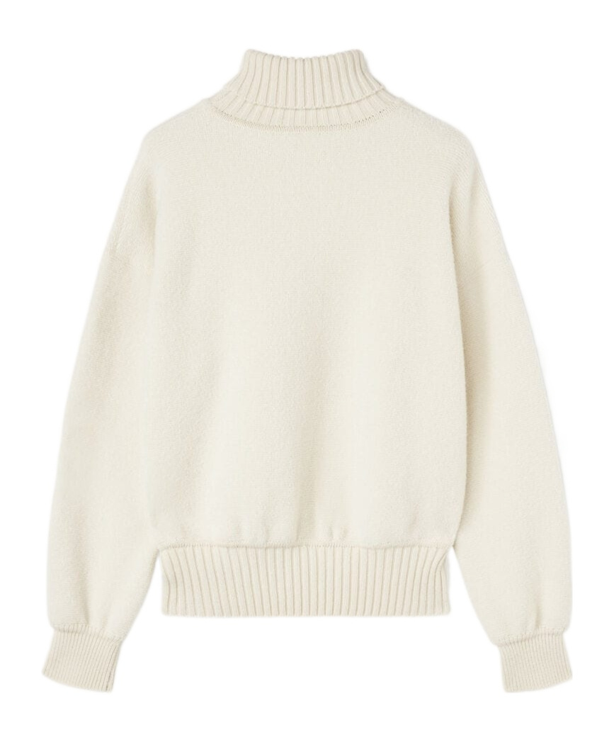 Loro Piana Cocooning Turtleneck Sweater In Cream Almond
