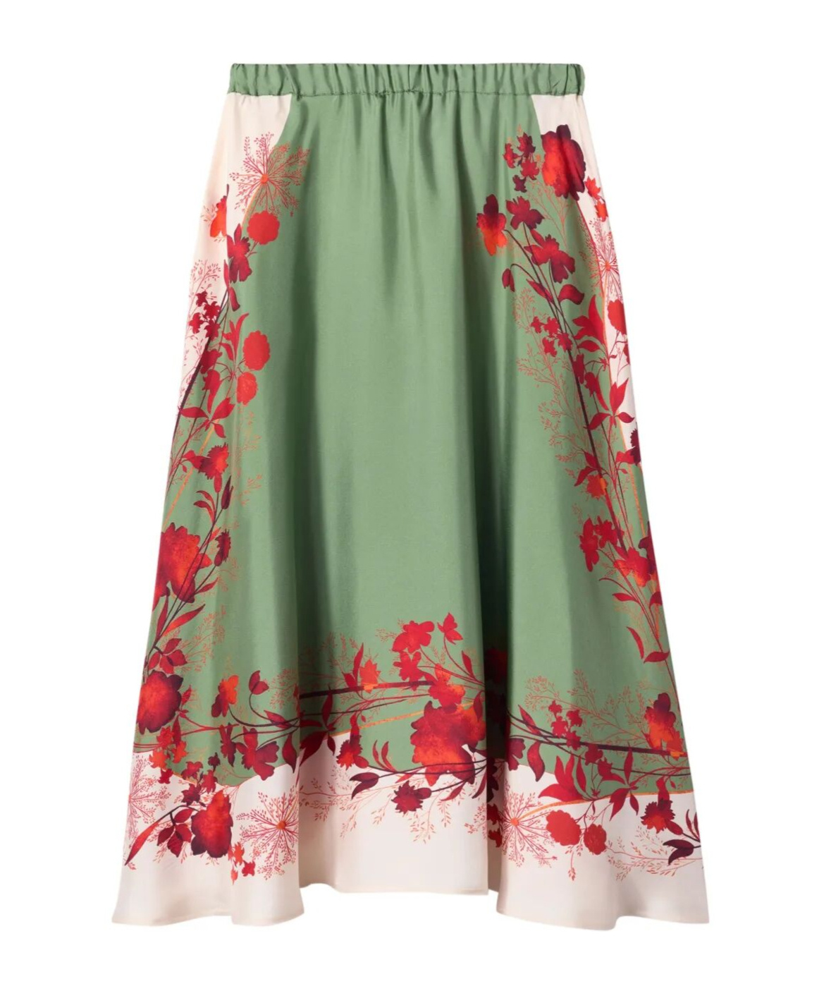La Doublej Silk Drawstring Skirt In Green
