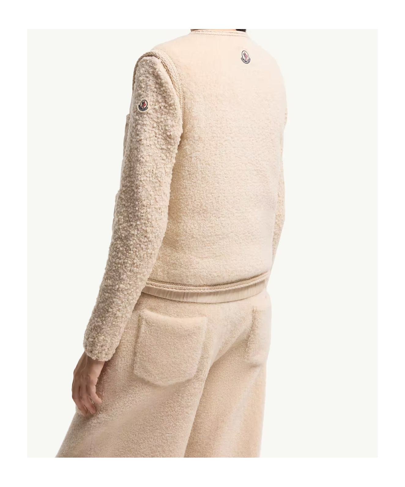 Moncler Mimosas Braided Trim Teddy Down Vest In Neutral