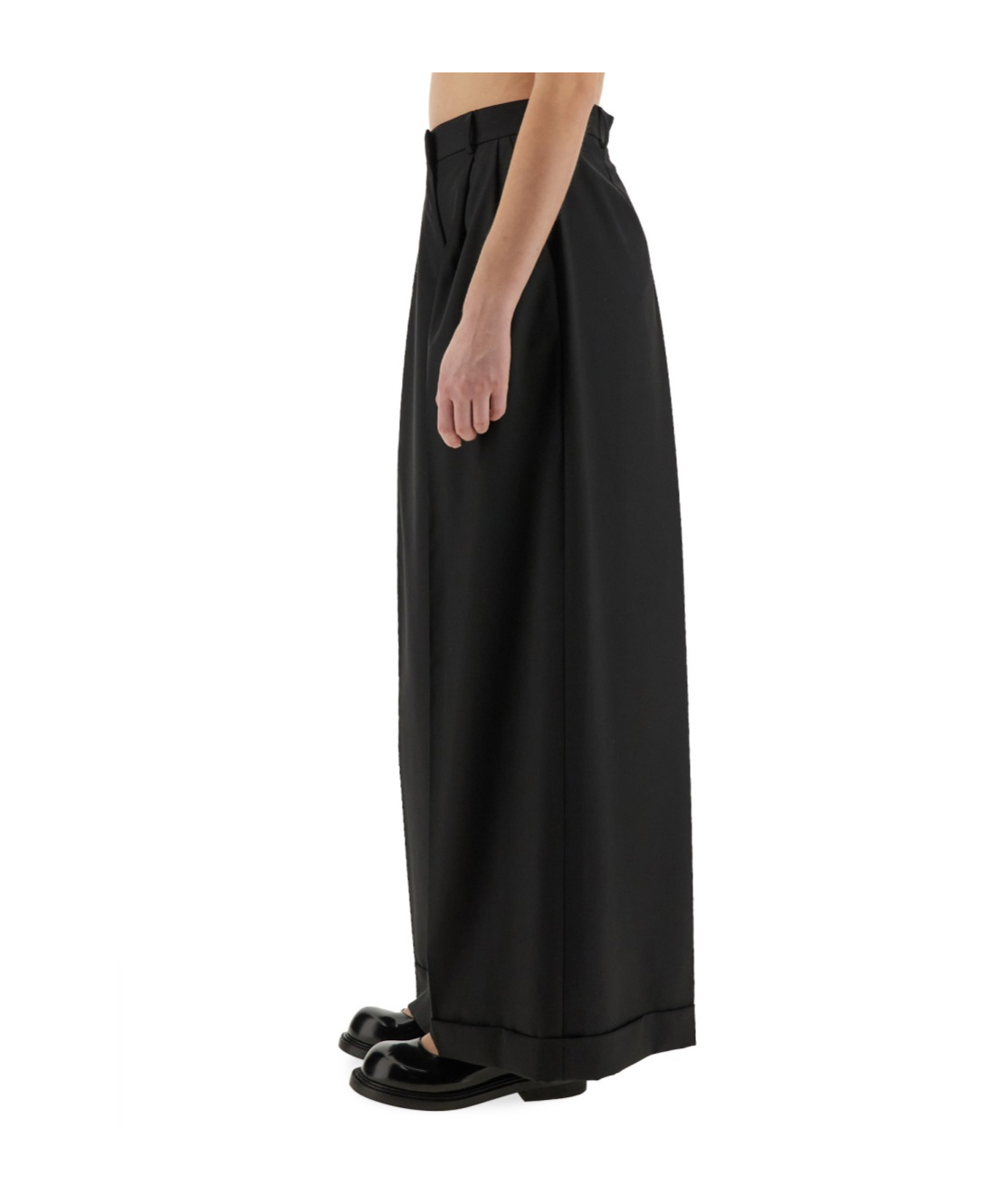 Moschino Asymmetrical Design Wool Pants In Blue