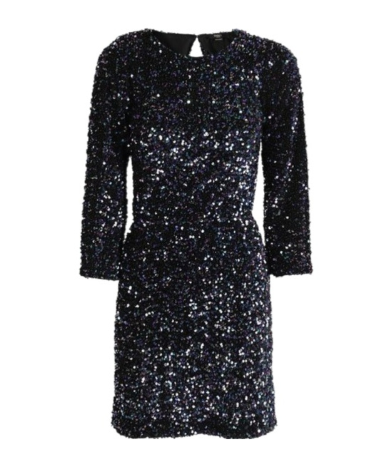 Seventy Sequin Embellished Crewneck Mini Dress In Black