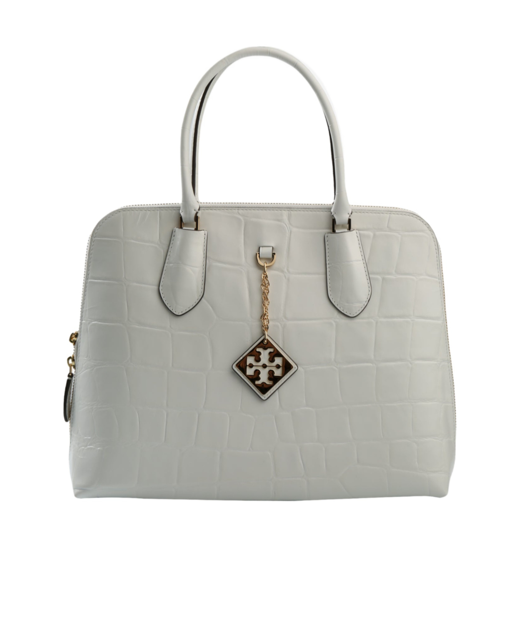 Tory Burch Double Handle Tote Bag In Gray