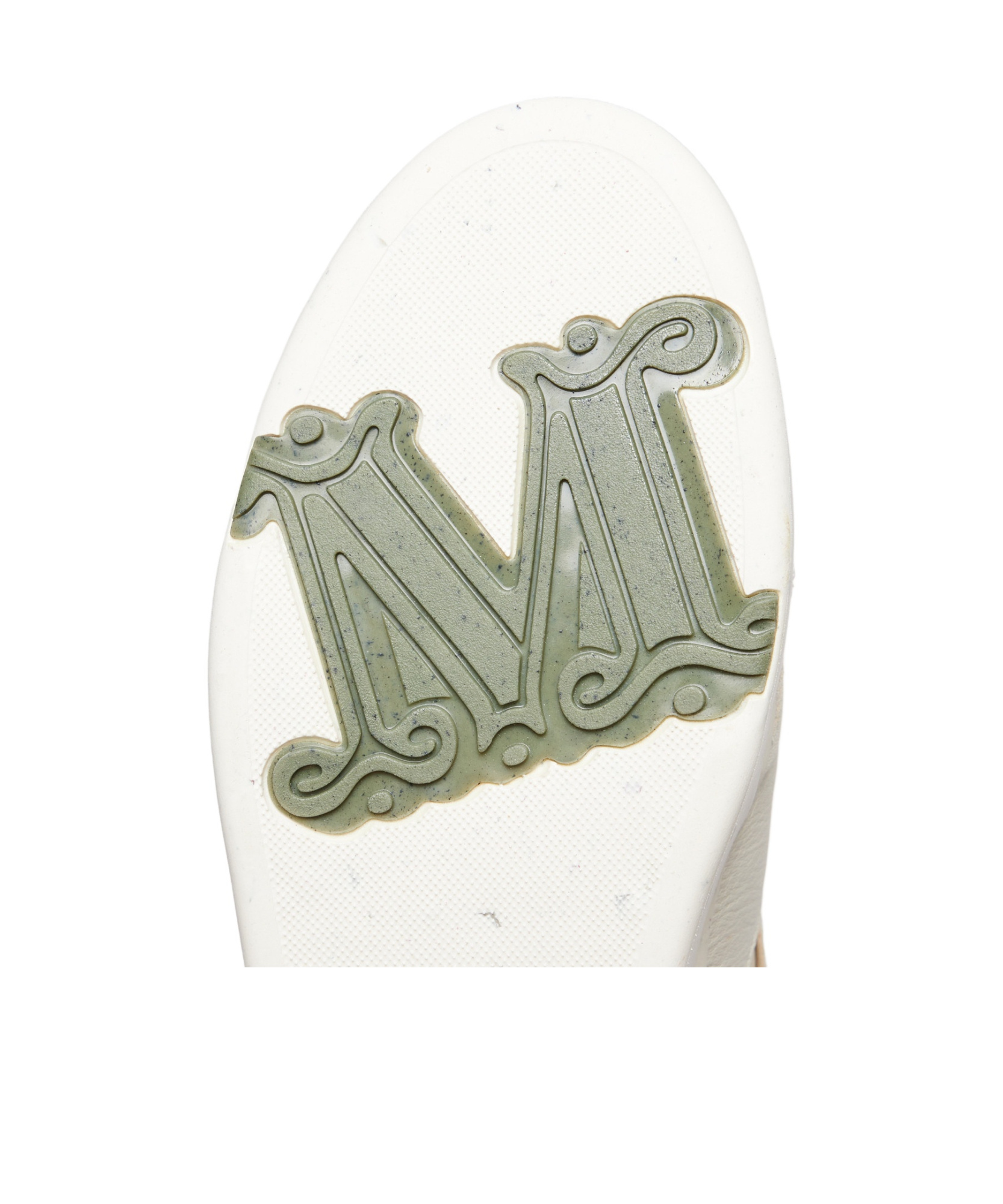 Max Mara Activegreen Trainers In Chrome-free Leather In White