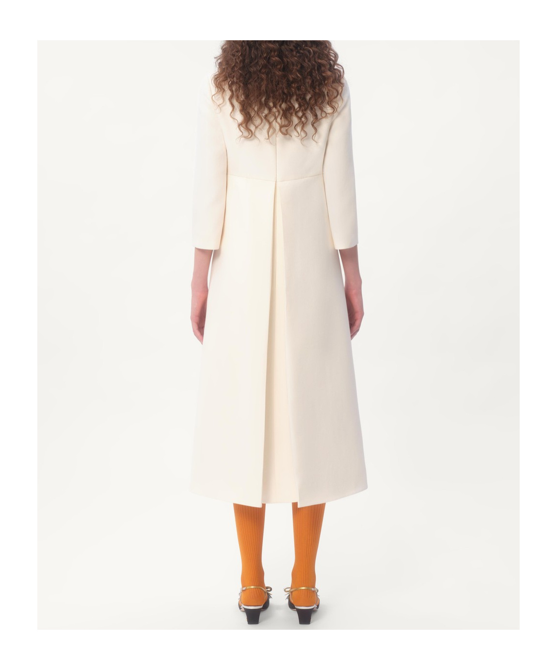 Valentino Virgin Wool-silk Midi Dress In White