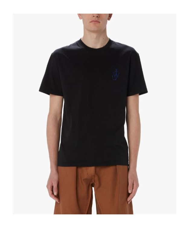 Jw Anderson Anchor Embroidery Back Print T-shirt In Black