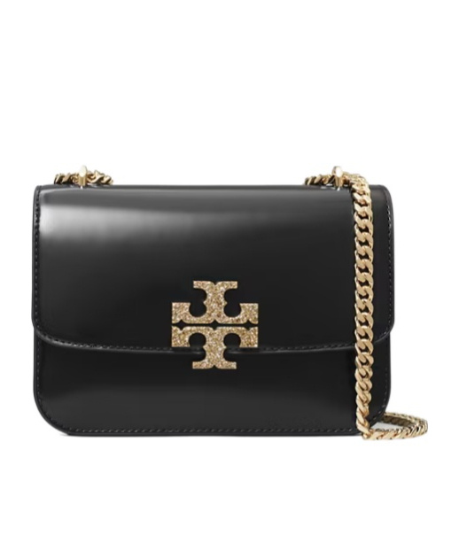 Tory Burch Small Eleanor Pave Shoulder Bag In Black