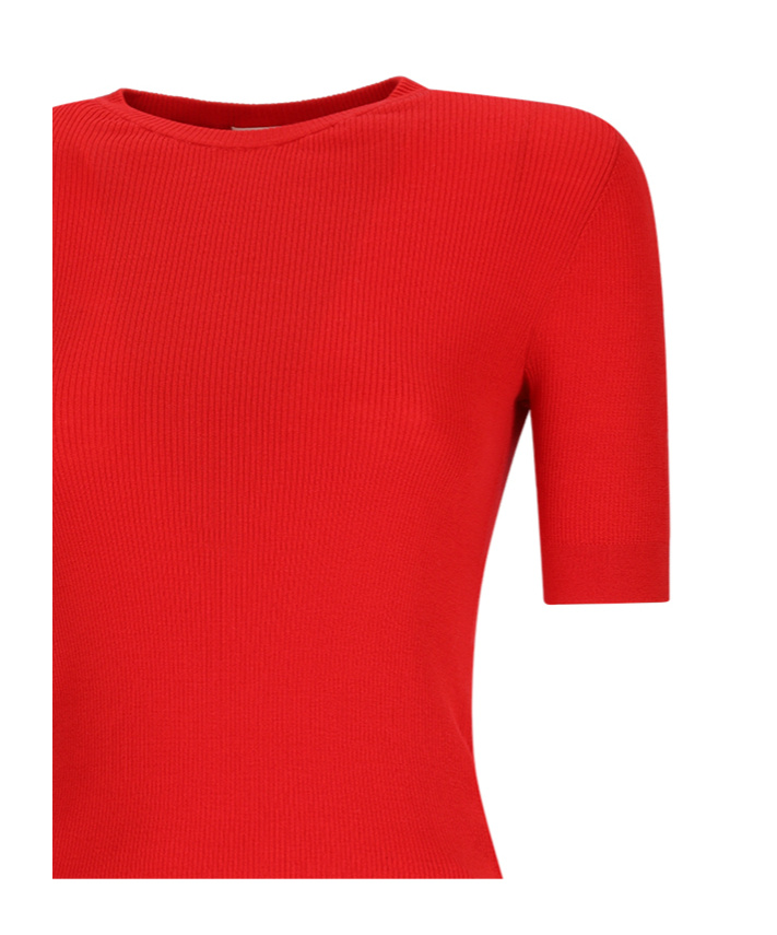 Khaite Celina Merino Wool Blend Rib Sweater In Red