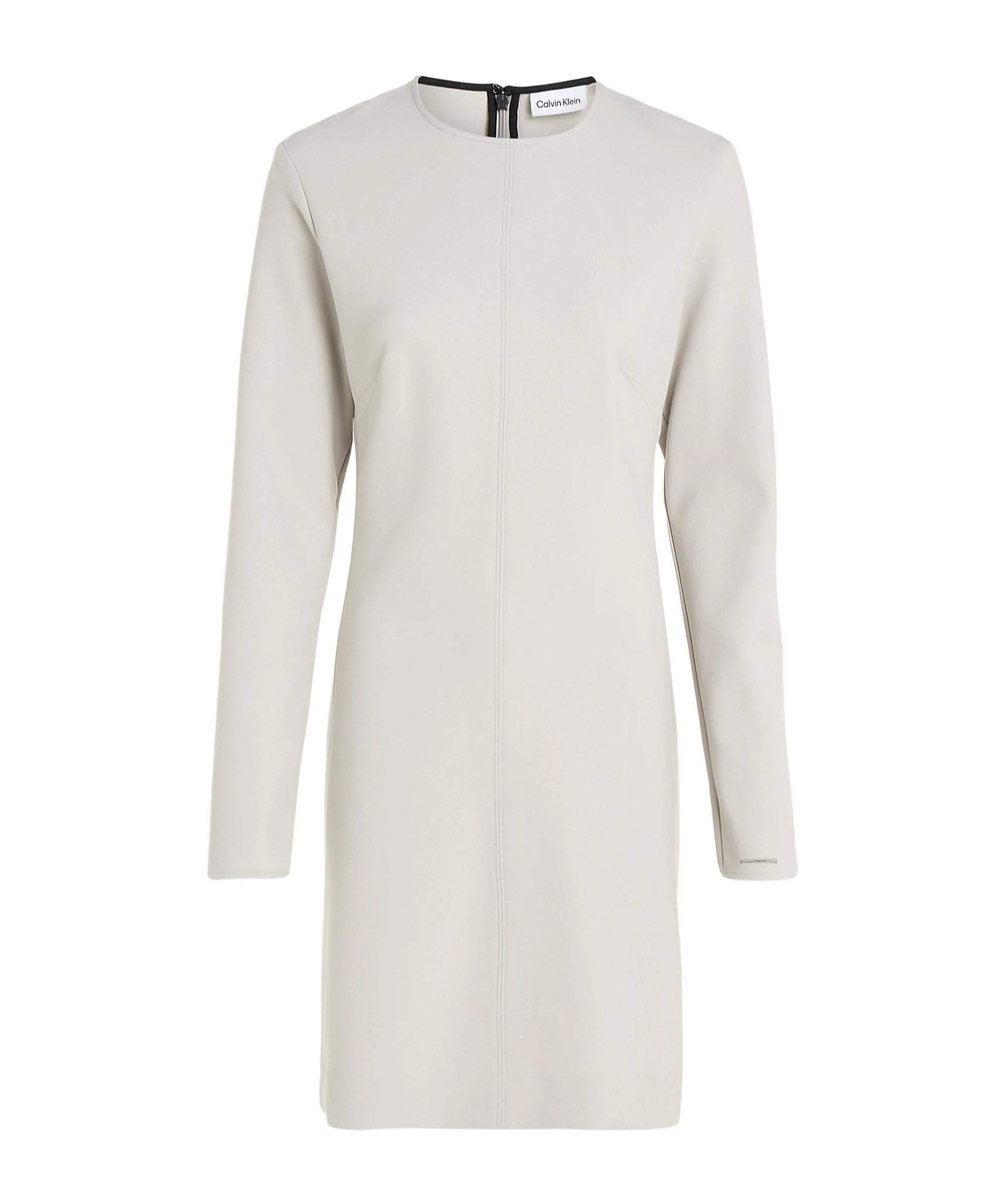 Calvin Klein Flared Crepe Minidress In White